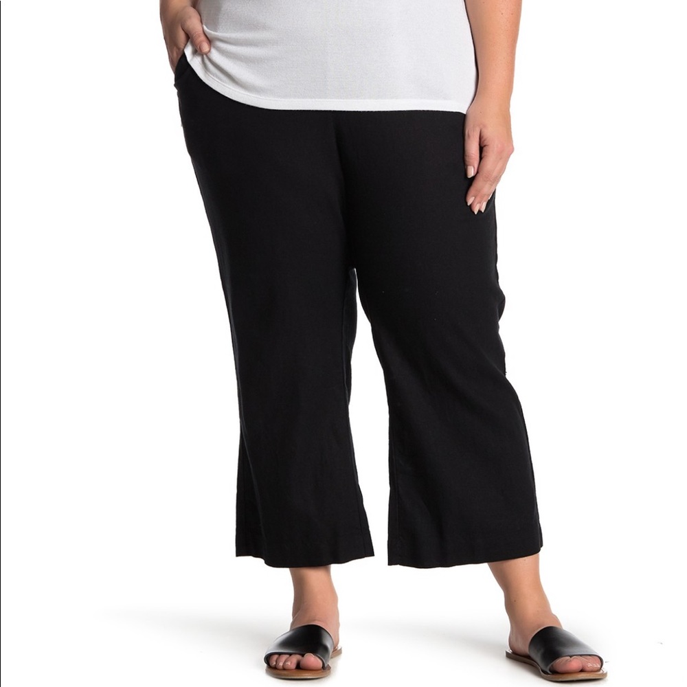 Nordstrom Caslon Wide Leg Crop Capri Linen Pant